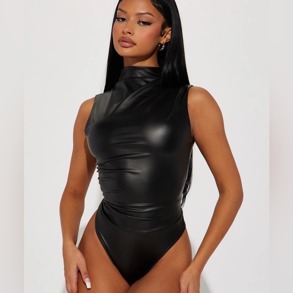 Fashion Nova Faux Leather Bodysuit